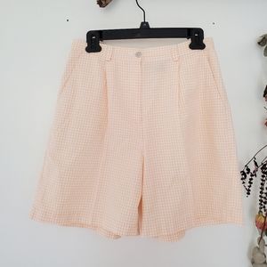 Vintage peach gingham cotton shorts.